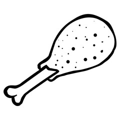 Hand drawn chicken drum stick.