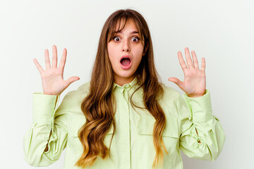 Young caucasian cute woman isolated on white background having an idea, inspiration concept.