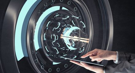 Technology and innovation concept . Mixed media