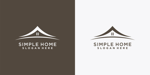 Simple and elegant home logo design template with creative concept. Logo design for inspiration, illustration