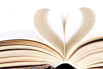 Book pages folded into love books