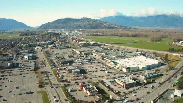 Aerial view of Chilliwack, British Columbia.