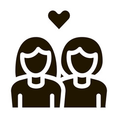 Lesbians Love Icon Vector Glyph Illustration