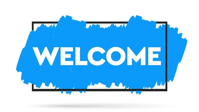 Watercolour brush Ink wash stroke texture background slogan text welcome