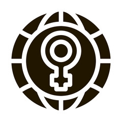 Female Sign World Icon Vector Glyph Illustration