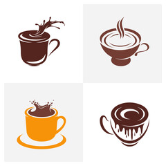 Set of Chocolate Drink logo design vector illustration, Creative Chocolate logo design concept template, symbols icons