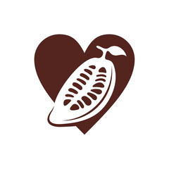 Love Chocolate logo design vector illustration, Creative Chocolate logo design concept template, symbols icons