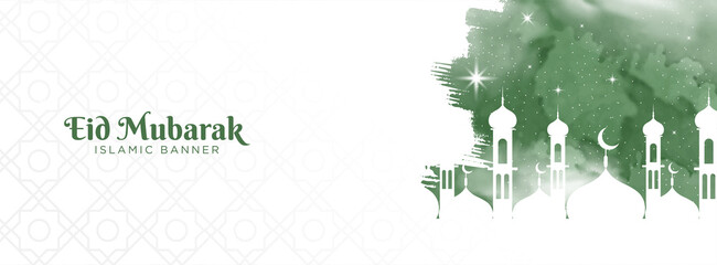 Eid mubarak islamic background with ornament moon