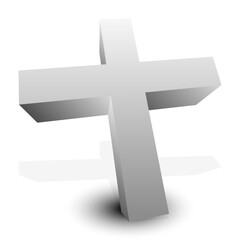 Obraz premium Cartoon Christian, Christianity Cross Vector Icon, Symbol, or Logo