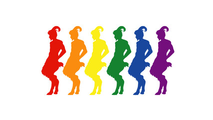 Fototapeta na wymiar Fauns LGBT flag colors
