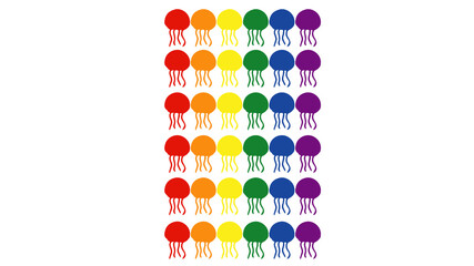 jellyfish LGBT flag colors