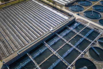 Aerial view of water reclamation plant