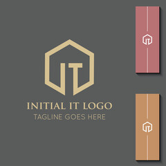 illustration vector graphic initial IT letter logo best for branding and TI icon