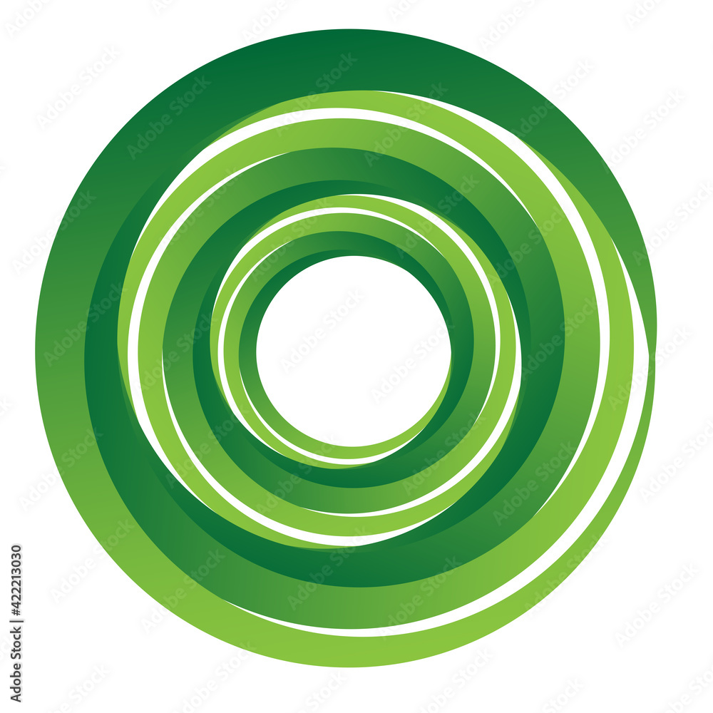 Aufkleber cyclical circle, helix, volute element. concentric shape with rotation, centrifuge, gyration effect.