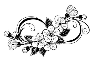 Silhouette infinity with sakura