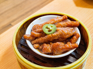 Close up shot of braised phoenix claws