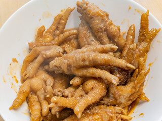 Close up shot of braised phoenix claws