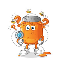 honey jam searching illustration. character vector