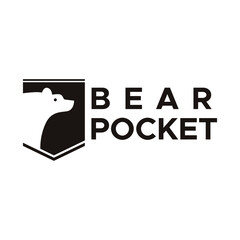 Bear pocket. business logo vector design illustration idea for company or website 