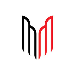 MM letter with wing logo design vector