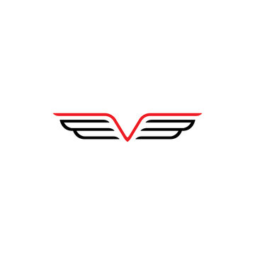 EVB letter with wing logo design vector