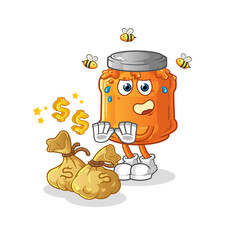 honey jam refuse money illustration. character vector