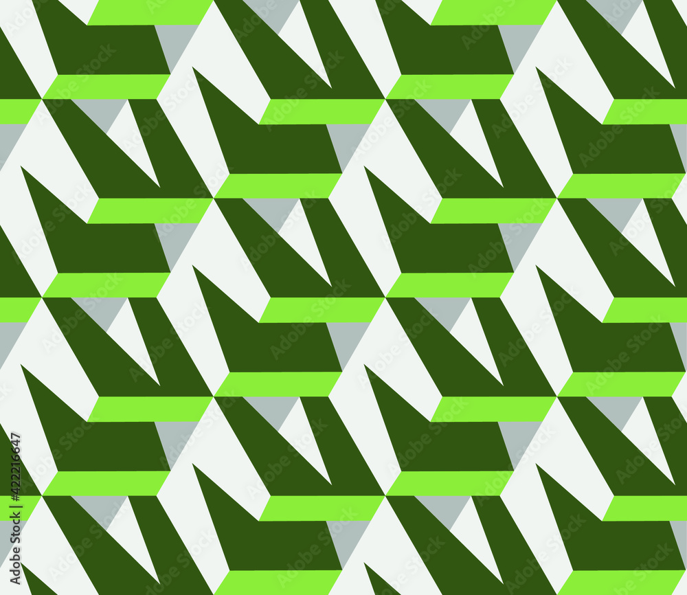 Poster spring seamless geometric pattern with the image of architecture, construction, blocks. vector desig