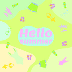 Abstract gentle background hello summer, vector illustration