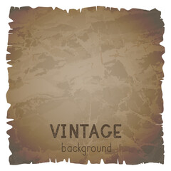 Vector vintage background with torn edges. Grunge texture of old paper.