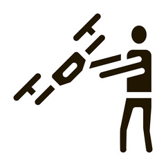 Human Hold Drone Icon Vector Glyph Illustration
