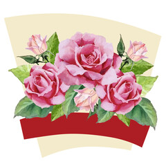 watercolor rose garden flower
