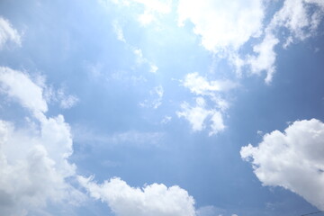 Obraz premium clear blue sky with white clouds