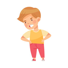 Fototapeta premium Angry Boy Bullying Somebody and Abusing the Weak Vector Illustration