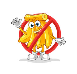 say no to bunch bananas mascot. cartoon vector