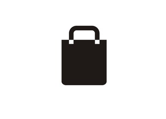 Shopping bag. Simple illustration in black and white.