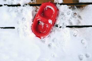 Pet footprints and bowl