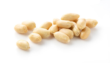 Peanuts on a white background