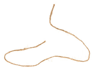 Piece of brown twine isolated on white background. rope