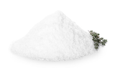 Heap of salt on white background
