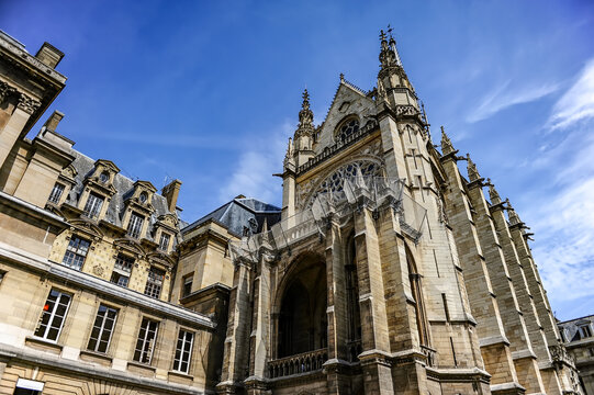 Paris, France - July 18, 2019: Sainte Chapelle royal chapel in Paris, France
