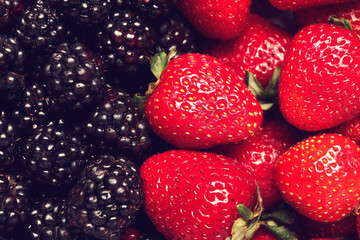 Different fresh berries as background