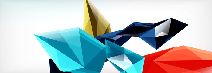 Vector 3d triangles and pyramids abstract background for business or technology presentations, internet posters or web brochure covers