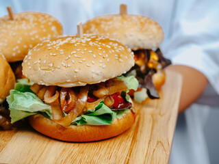 Delicious fresh homemade burger.
