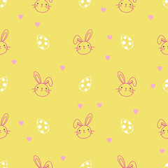 Cute rabbit easter background