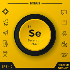 Selenium symbol with yellow button