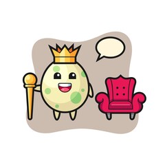 Mascot cartoon of spotted egg as a king