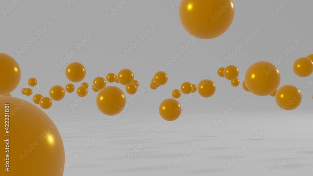 Poster orange balls floating on a white background. minimal motion graphic seamless loop animation