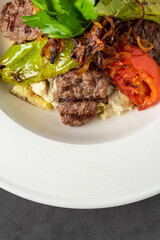 Turkish Food Hunkar Begendi made with Eggplant and Meat