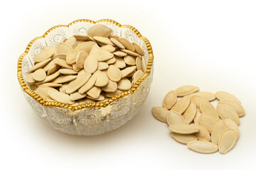 Fresh and roasted pumpkin seeds