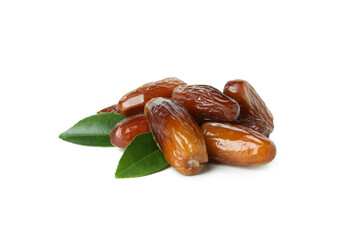 Tasty dried dates isolated on white background